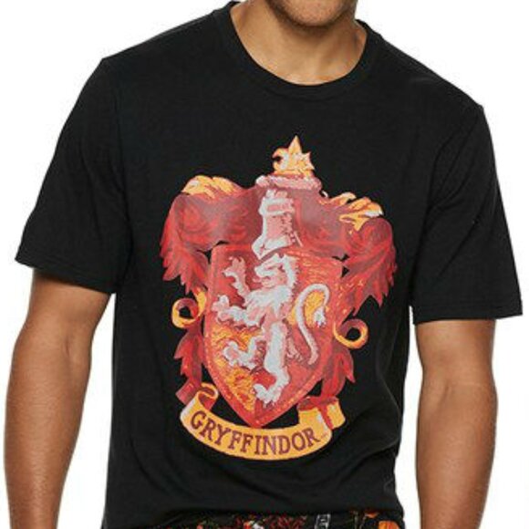New! Harry Potter Gryffindor 2-pc Pajama Set Fleece Pants & T-Shirt Top - Picture 2 of 3